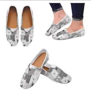 NEW InterestPrint Grey Cats Womens Comfortable Casual Flats 4.5